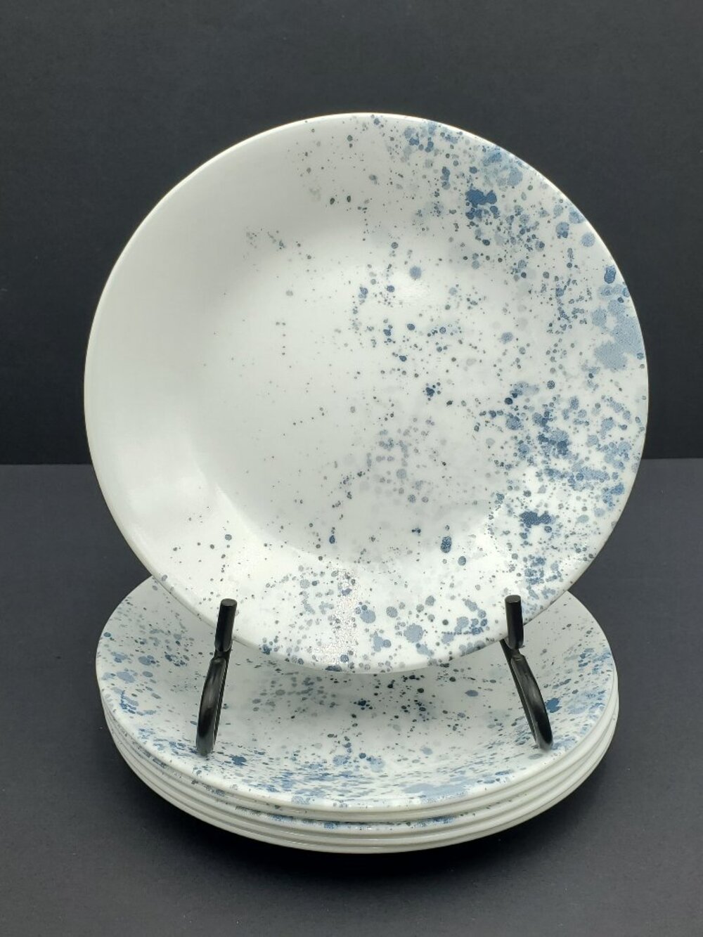 Corelle Indigo Speckle Appetizer Plates Blue Splash Dessert Bread Plates